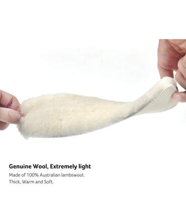 OKAYDA Lambswool Shoes Insoles - Genuine Sheepskin Warm Wool Insoles for Men Size 11 - Natural White - Buy Online on GoSupps.com