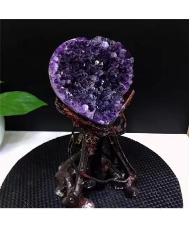 900g Natural Heart Shape Uruguay Amethyst Cluster Quartz Crystal Specimen s - Buy Online on GoSupps.com
