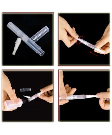 12Pcs 3ml Empty Nail Oil Pens with Brush Tip for Lip Gloss and Eyelash Growth - Transparent Twist Pens for Precise Application (12PCS) - Buy Online on GoSupps.com
