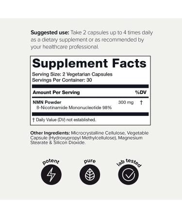 Toniiq Ultra High Purity NMN 300 MG - 60 Capsules | Anti-Aging & Energy Boost - Buy Online on GoSupps.com