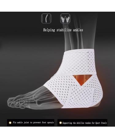 NELLHOMY Sport Ankle Brace for Men/Women(2 Pack) Adjustable Ankle Support Ankle Support for Plantar Fasciitis Relief Ankle Brace/Wrap for Sprained Ankle Achilles Tendon Recovery Sports(White XL) X-Large White - Buy Online on GoSupps.com
