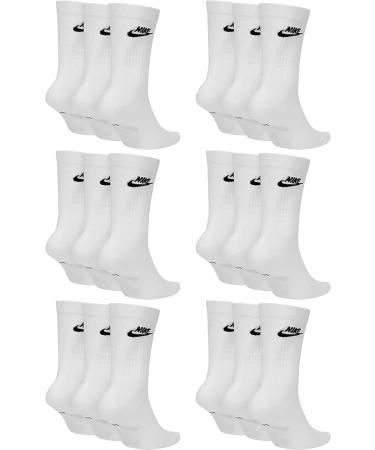 Nike DX5025-9 Sports Socks - White/Black/Multicolor Crew Socks for Men Women Unisex | Size 34-50 - Essential Everyday Sportswear - Buy Online on GoSupps.com