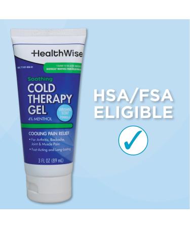 HealthWise Soothing Cold Therapy Gel | 4% Menthol | Vanishing Scent | 3.0 Oz | Arthritis Pain Relief | Topical Analgesic - Buy Online on GoSupps.com