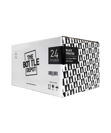 7 Colors Available - Bulk 24 Pack 2 oz Black Glass Spray Bottles for Essential Oils - Wholesale Quantity with Frosted Finish - Buy Online on GoSupps.com