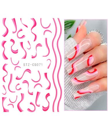Nail Art Decoration Wraps Line Design Manicure French Decal Color Wave Abstract Nail Stickers(STZ-CS071)