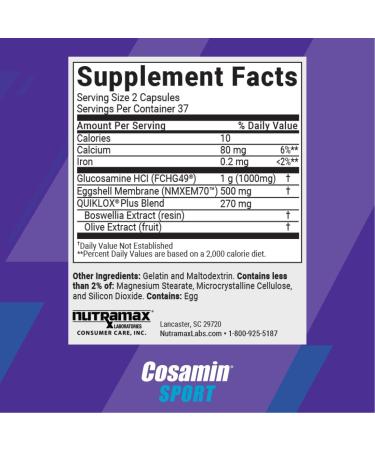 Cosamin Sport - Joint & Muscle Comfort Supplement | 74 Capsules for Post-Exercise Relief - Buy Online on GoSupps.com