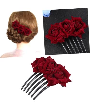 DOITOOL 1pc Barrettes for Flower Comb Bride Hair Clip Womens Floral Flower Hair Accessories Pearl Hair Pin Flower Clips for Hair Wedding Flower Combs Flowers Veil Miss - Buy Online on GoSupps.com