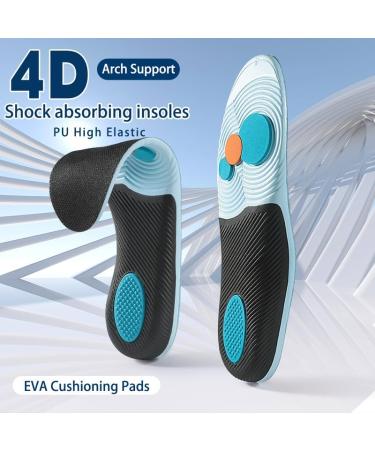 Arch Support Insoles for Flat Feet & Foot Pain Relief - Shock Absorb Orthotic Inserts for Men/Women | Plantar Fasciitis Support (Black L: Men 9-10/Women 10-11 - Buy Online on GoSupps.com