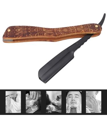 Premium Wooden Handle Razor - One-Sided Straight Edge for Mustache & Beard Grooming | Zinc Alloy Manual Razor - Buy Online on GoSupps.com