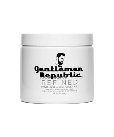 Gentlemen Republic 16oz Refined Gel - Professional Formula for 24 Hour Shine and Hold  Humidity Resistant  100% Alcohol-Free and Never Flakes  Made in The USA