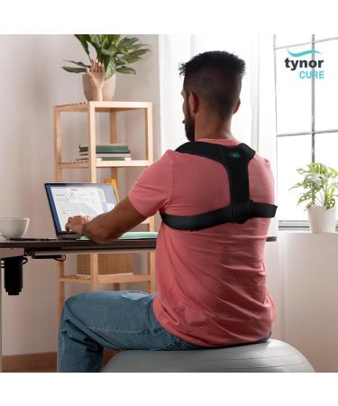 Buy TYNOR Posture Corrector for Men & Women - Adjustable Upper Back Brace for Neck & Scoliosis Breathable Hunchback & Spine Support (Black One Size) - International Shipping Available - Buy Online on GoSupps.com