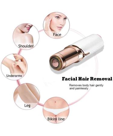 Painless Facial Hair Removal for Women - Waterproof Shaver Razor with LED Light (White) - Buy Online on GoSupps.com