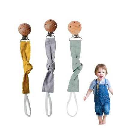 Facynde Pacifier Chain Clip Baby Pacifier Strap - Baby Pacifier Straps One-Piece Pacifier Clip Holder for Teething Ring Wooden Clips Design