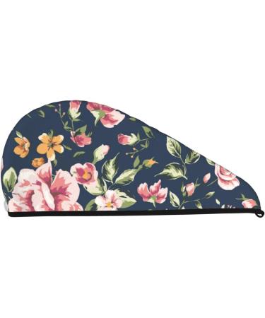 Microfiber Hair Drying Cap - Vintage Floral Soft Absorbent Hair Towel for Curly Long & Thick Hair | Quick Dry & Fast Drying - Buy Online on GoSupps.com