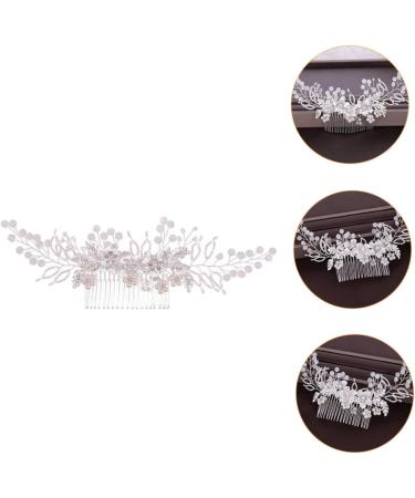 FRCOLOR 1pc Flower Leaf Comb Pearl Clips for Hair Wedding Headpiece Bride Hair Accessory Pearl Wedding Hair Accessories Bridal Headpiece Womens Hair Clips Hairpin Woman Alloy Fashion White - Buy Online on GoSupps.com