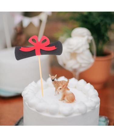 PRETYZOOM 12pcs 2024 Graduation Season Cake Insert Top Hat Paper Decorations Dessert Red - Buy Online on GoSupps.com