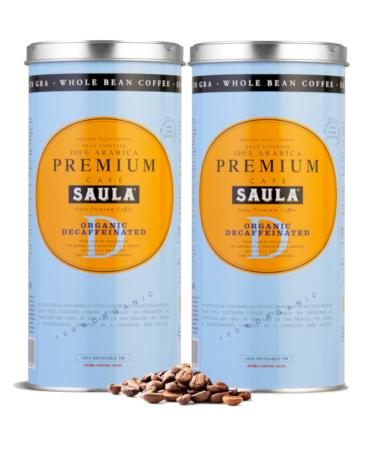 Caf Saula grain Pack de 2 bo tes de 500 gr. Premium Organic Decaffeinated 100% Arabica