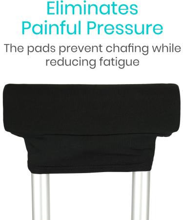 Vive Crutch Pads - Universal Underarm and Forearm Handle Pillow Covers - Soft Foam Padding for Walking Arm Crutches - Bariatric Accessories for Adults and Kids (1 Black Pair) - Buy Online on GoSupps.com