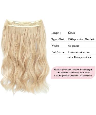 Secret Hair Extensions 12 Inch Bleach Blonde Invisible Wire Synthetic Hair Pieces for Women - Natural Wavy Hair Extension - Buy Online on GoSupps.com