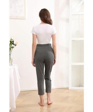 ZUMIY Maternity Lounge Pants - Over the Belly Stretchy Activewear with Pockets - M Grey - Buy Online on GoSupps.com