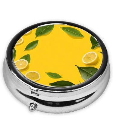 Yellow Lemon Mini Round Pill Box | 3 Compartment Travel Pill Organizer | Portable Pill Case for Home & Office - Buy Online on GoSupps.com