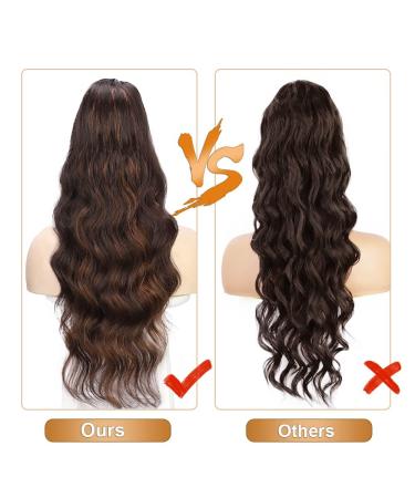Wavy Ponytail Extensions for Women - Synthetic Clip-On Body Wave & Curly Hairpiece (430) - Buy Online on GoSupps.com