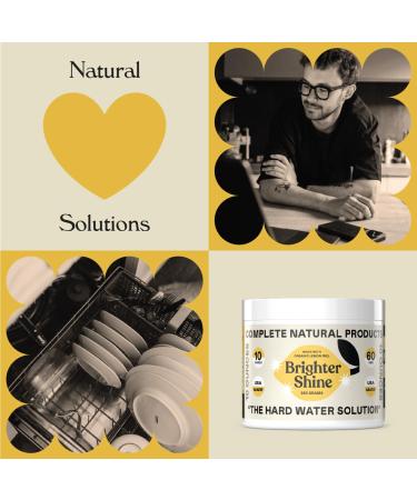 Brighter Shine - Natural Lemon Dishwasher Additive | 60 Uses Citric Acid Cleaner for Hard Water Spots Removal - Buy Online on GoSupps.com