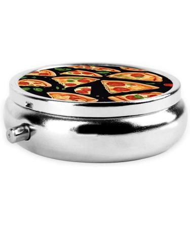 Shop Pizza 3D Round Pill Box - 3 Compartment Mini Decorative Organizer for Vitamins & Travel | Portable Purse Pill Case - Buy Online on GoSupps.com