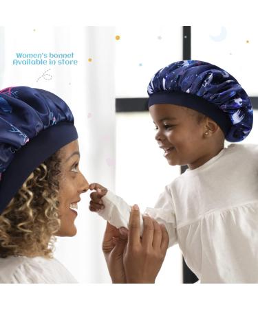 Kids Satin Bonnet Sleep Cap for Curly Hair - Adjustable Silk Hair Cap for Baby/Toddler - Unicorn Design - Ages 1-8 - Buy Online on GoSupps.com