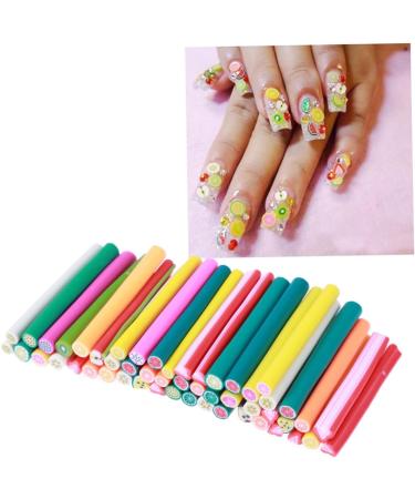 DOITOOL 100 Pcs Nail Stickers Fruit Canes Polymer Clay Cane for Nail Art Accessories 3d Nail Sticker Canes Sticks DIY Homemade Canes Braiding Toy Nail Art Stickers Claycanes Manicure - Buy Online on GoSupps.com