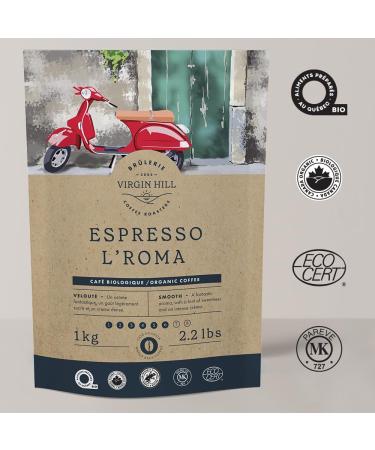 Virgin Hill Coffee - Organic Espresso L'Roma - Smooth Intensity & Medium Roast - One Kilo of High-Grade Arabica Coffee Beans - 1 kg / 2.2 lbs Whole Bean 1 kg - Buy Online on GoSupps.com