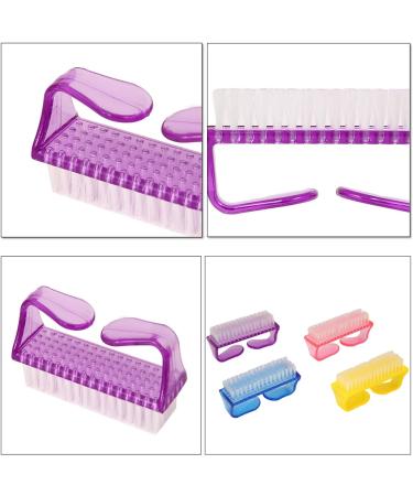 DUXMUZZ Nail Cleaning Brush Set - 4 Plastic Handle Scrubbing Brushes for Manicure and Nail Cleaning - Buy Online on GoSupps.com
