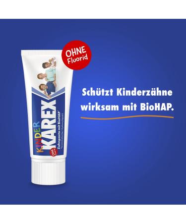 Children's KAREX Toothpaste 50ml - Fluoride-Free Caries Protection for Kids 0+ with BioHAP - First Milk Tooth Care - Buy Online on GoSupps.com