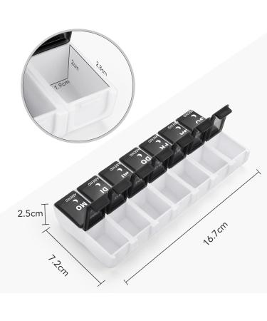OPRET German 7-Day Pill Box with 14 Compartments - Weekly Medication Organizer with Removable Evening Compartments - International Shipping Available - Buy Online on GoSupps.com