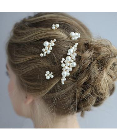 inSowni 26 Pack Gold Flower Pearl Wedding Hair Combs and Pins Set - Rhinestone Crystal Bridal Accessories for Women, Girls, Brides, Bridesmaids - Buy Online on GoSupps.com