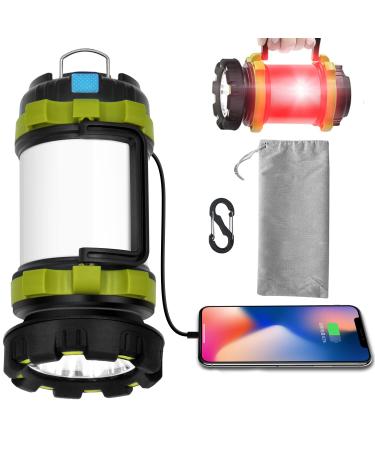 LED Camping Lantern Rechargeable, Wsky 1800LM Lanterns for Power Outages, 6 Modes 4400mHA Perfect Flashlight for Hurricane, Emergency Light, Storm, Survival Kits, Hiking, Fishing, Tent, Home 1 Pack