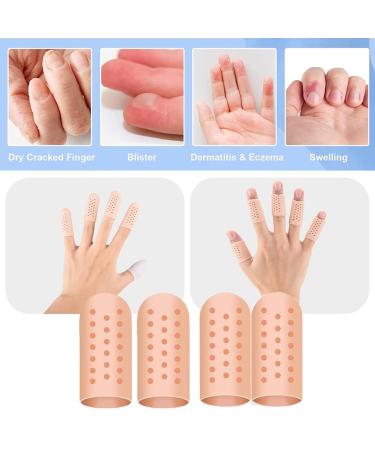 12 Pieces Silicone Finger Protectors - Gel Fingering Support Breathable Thumb Protection - 6 Pairs Beige for Optimal Comfort | International Shipping Available - Buy Online on GoSupps.com