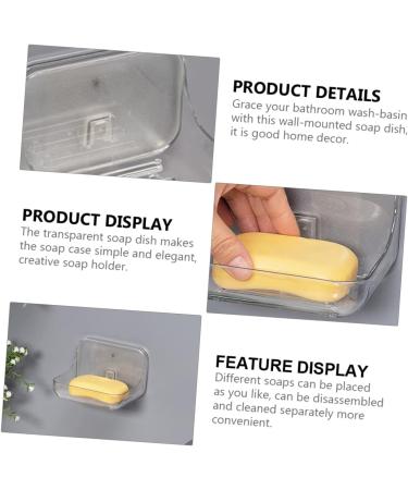 Ciieeo 2pcs Bathroom Soap Dish Adhesive Soap Hanging Soap Holder Wall Soap Dish Holder Hanging Soap Container Bar Soap Holder Shower Soap Dish Wall Hanging Pet Material Wall-mounted - Buy Online on GoSupps.com