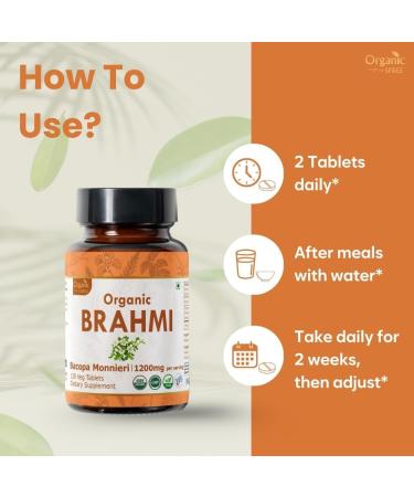 ORGANIC SPREE Brahmi & Mucuna Supplement 120 Tablets Each USDA Organic Bacopa Monnieri & Mucuna Pruriens - Buy Online on GoSupps.com