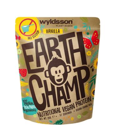 Vegan Protein Powders (2kg) - 56 Servings - EarthChamp by Wyldsson - Plant Based Vanilla Protein Powder Shake - Dairy Free - Lactose Free (Vanilla) Vanilla 2 kg (Pack of 1)