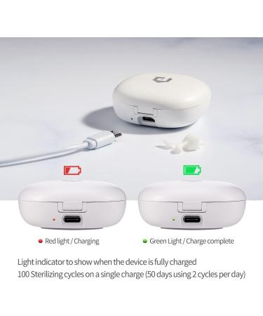 HuBDIC Toothbrush Sanitizer + Holder | UV-C/UV-A Dual LED Sterilizer for Home, Office, and Travel | USB Rechargeable | Automatic & Portable | White - Buy Online on GoSupps.com