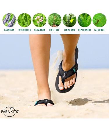PARAKITO Mosquito Sandals for Men | DEET-Free Citronella Essential Oil Protection | Camping, Hiking, Travel | 11 Oshee Black - Buy Online on GoSupps.com
