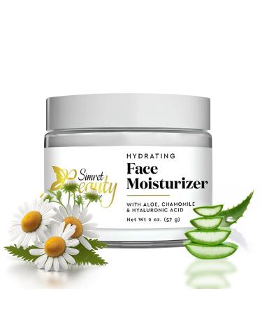 Hydrating Face Moisturizer - Vegan Daily Cream with Hyaluronic Acid Vitamins E & C Chamomile & Aloe for Oily Acne-Prone Sensitive Skin - 2 oz - Buy Online on GoSupps.com