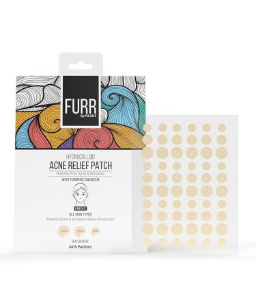 FURR By Pee Safe Hydrocolloid Acne Relief Patches | Reduces Acne Spots and Blemishes | 60 Patches Peach