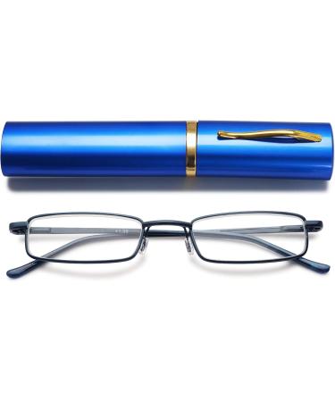 Buy Vevesmundo Metal Reading Glasses - Compact Light with Blue Light Filter - Spring Hinge Classic Style - Ideal 4.0x Magnification - International Shipping Available - Buy Online on GoSupps.com