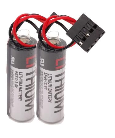 2Pcs ER6VC3N ER6V/3.6V 2000mAh with JAE5PIN Plug The PLC Battery CNC Replace for Toshiba CNC for Yaskawa with JAE5PIN Plug