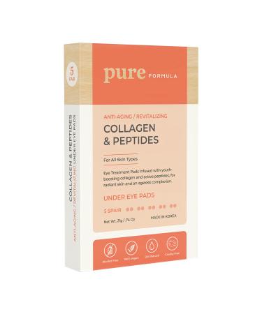 Collagen & Peptides Under Eye Patches - Reduce Puffiness & Dark Circles - Firming Anti-Aging Pads - Cruelty-Free Korean Skin Care - 5 Pairs - Buy Online on GoSupps.com