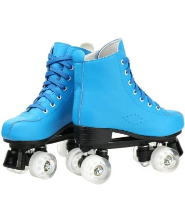 Women's Roller Skates Faux Leather Roller Skates High-top Roller Skates Four-Wheel Roller Skates Shiny Roller Skates for Kids and Adults 44/US 10 blue flash - Buy Online on GoSupps.com