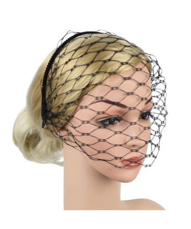 Minkissy Black Fascinator Veil - Gothic Bird Cage Headdress for Bride Wedding & Masquerade Ball - Buy Online on GoSupps.com