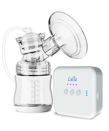 Electric Breast Pump Double with Breastmilk Storage Bags and Adapters 3 Modes and 9 Levels 2 Size Flanges Strong Suction Pain Free Mechanical Keys Rechargeable Breastfeeding Pumps for Home and Travel Simple